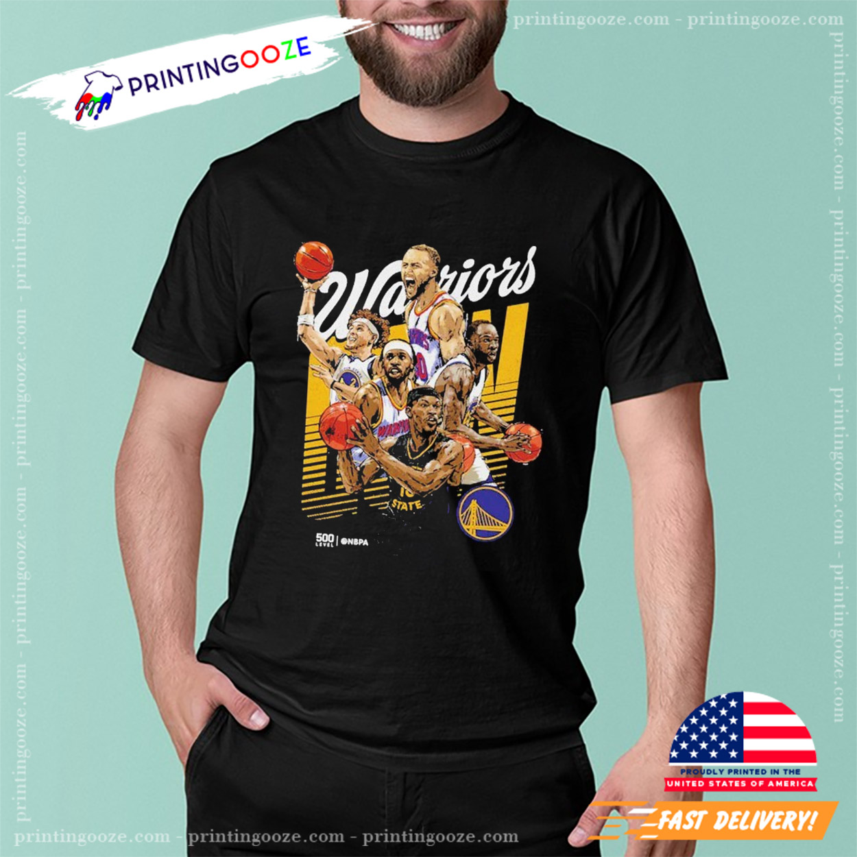 Golden State Warriors Starting 5 NBA 2025 T-Shirt Golden State Warriors Starting 5 NBA 2025 T-Shirt