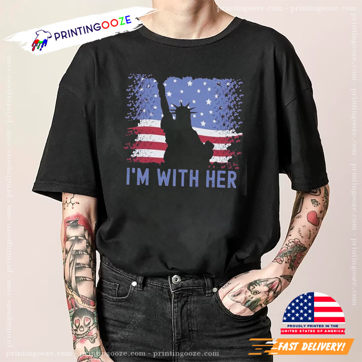I'm With Her Statue Of Liberty 4th Of July Shirt I'm With Her Statue Of Liberty 4th Of July Shirt