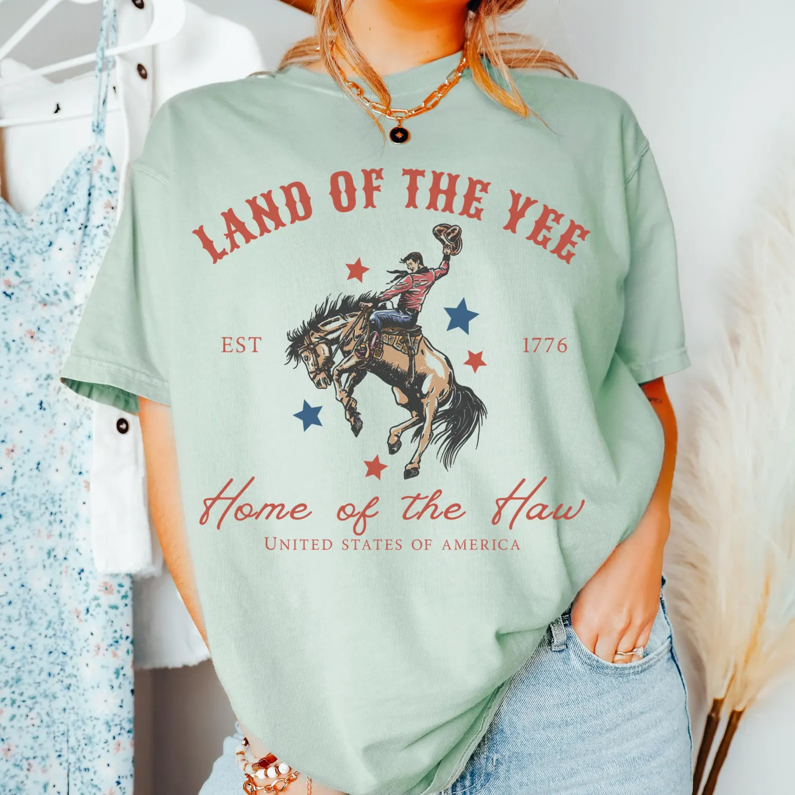 Land Of The Yee Home Of The Haw 4th Of July Comfort Color Tee Land Of The Yee Home Of The Haw 4th Of July Comfort Color Tee