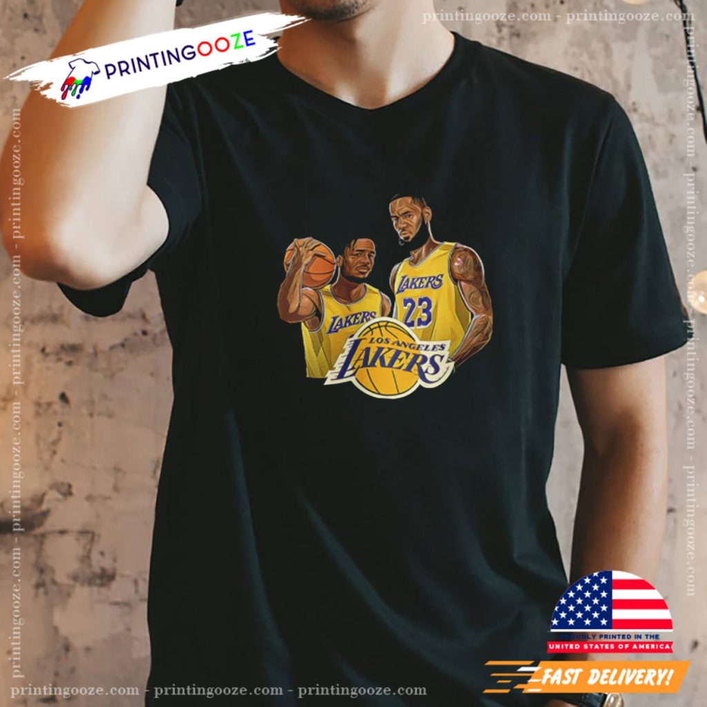 Los Angeles Lakers Bron And Bronny James Graphic Tee