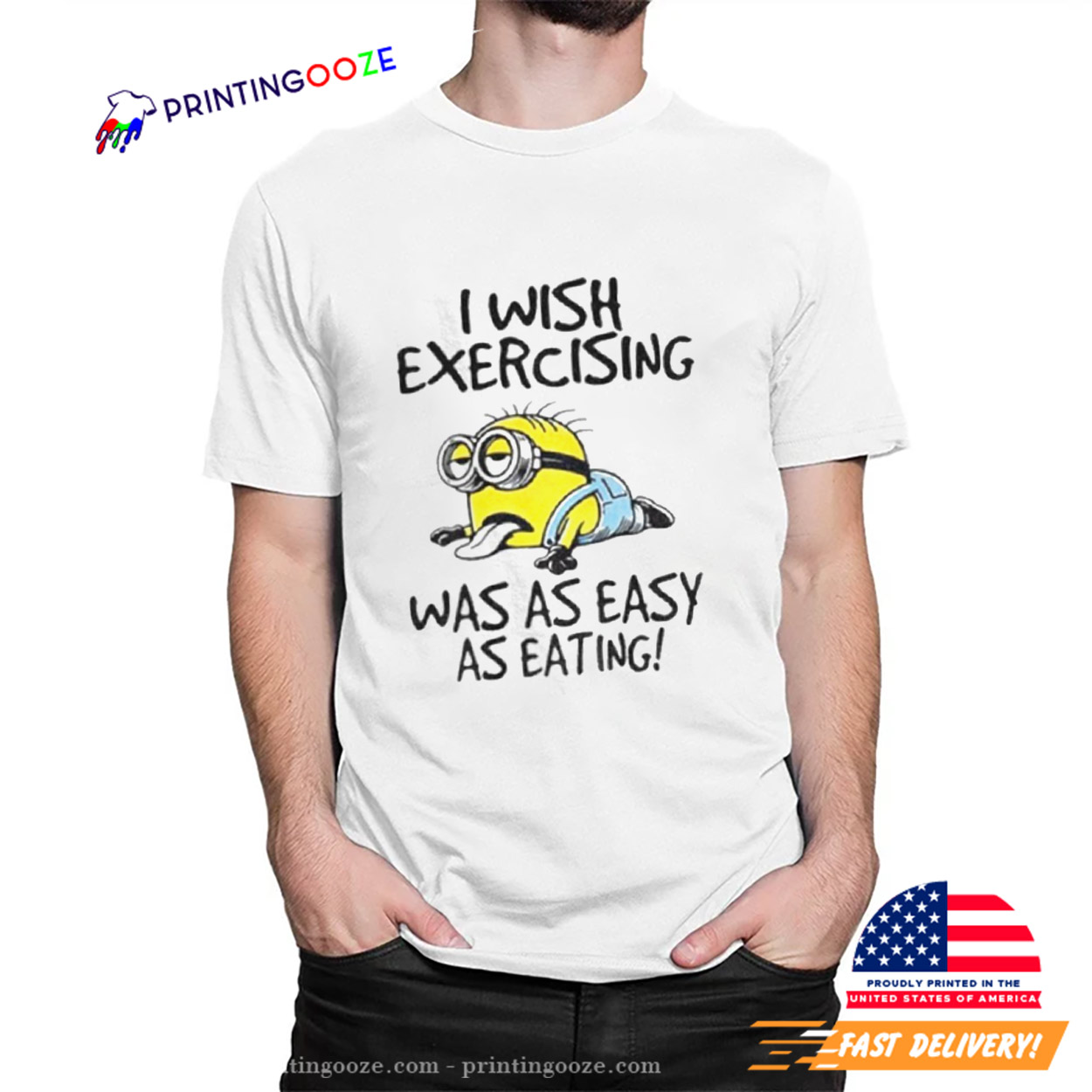 Minion I Wish Exercising Was As Easy As Eating Unisex T-shirt Minion I Wish Exercising Was As Easy As Eating Unisex T-shirt