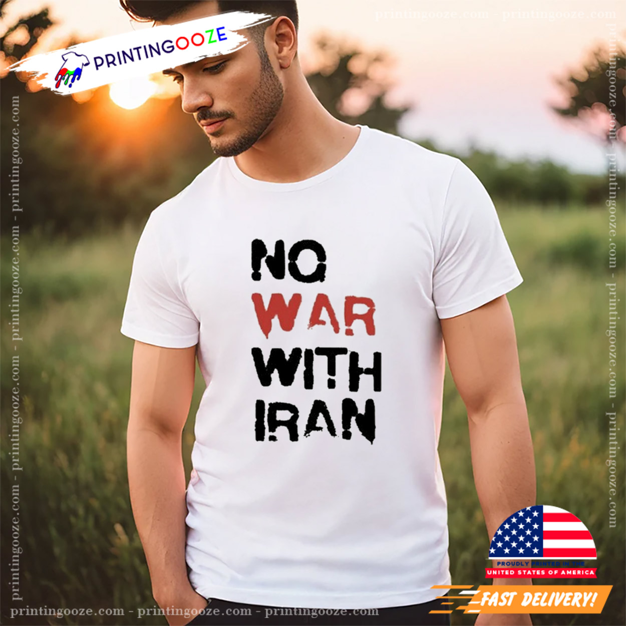No War With Iran Political T-Shirt No War With Iran Political T-Shirt