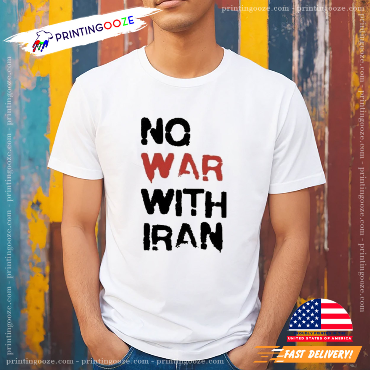 No War With Iran Political T-Shirt No War With Iran Political T-Shirt