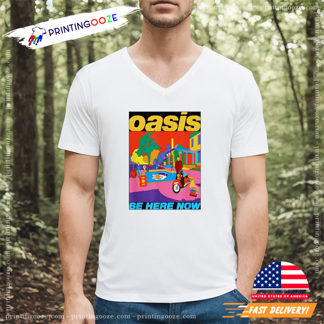 Oasis Be Here Now Colour Graphic Tee Oasis Be Here Now Colour Graphic Tee