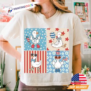 Patriotic Goose 4th of July Unisex T shirt