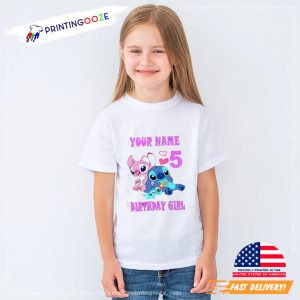 Personalised Lilo And Stitch girl birthday T shirt 2
