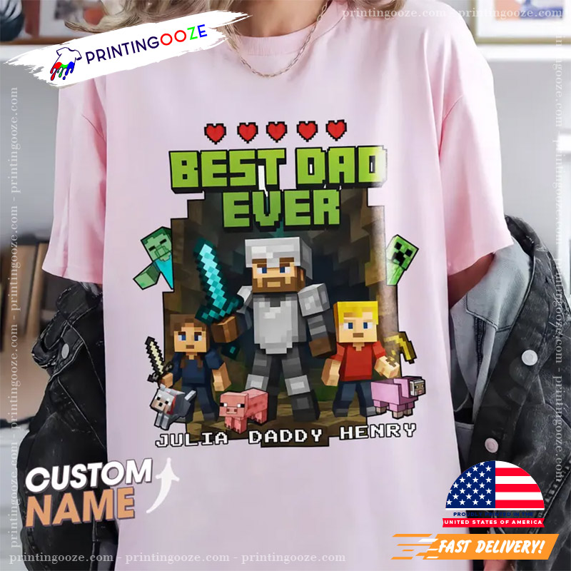 Personalized DadCraft Minecraft Best Dad Ever T-shirt Personalized DadCraft Minecraft Best Dad Ever T-shirt