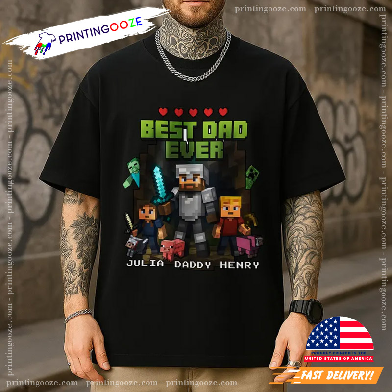 Personalized DadCraft Minecraft Best Dad Ever T-shirt Personalized DadCraft Minecraft Best Dad Ever T-shirt