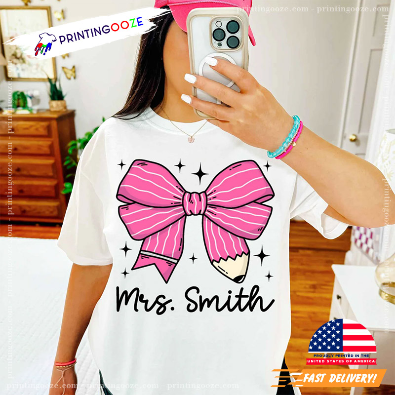 Personalized Teacher Back To School Pencil Conquette Shirt Personalized Teacher Back To School Pencil Conquette Shirt