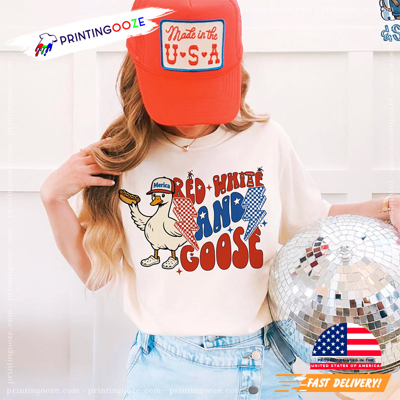 Red White And Goose Funny USA Unisex T-shirt Red White And Goose Funny USA Unisex T-shirt