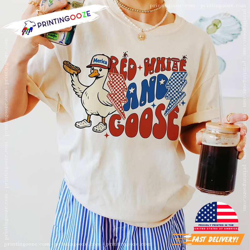 Red White And Goose Funny USA Unisex T-shirt Red White And Goose Funny USA Unisex T-shirt