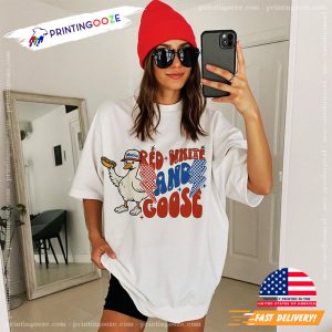 Red White And Goose Funny USA Unisex T shirt