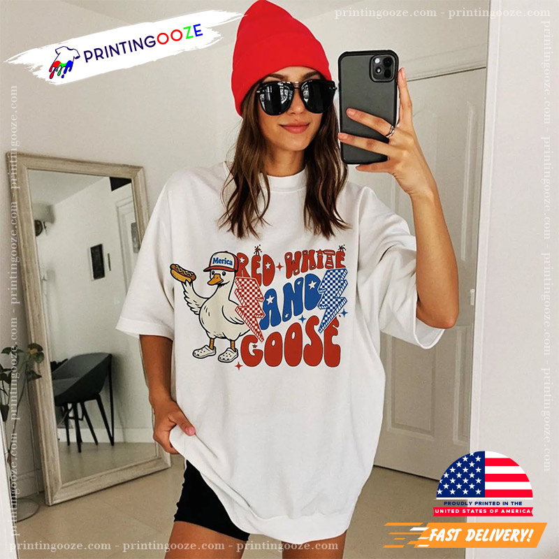 Red White And Goose Funny USA Unisex T-shirt Red White And Goose Funny USA Unisex T-shirt
