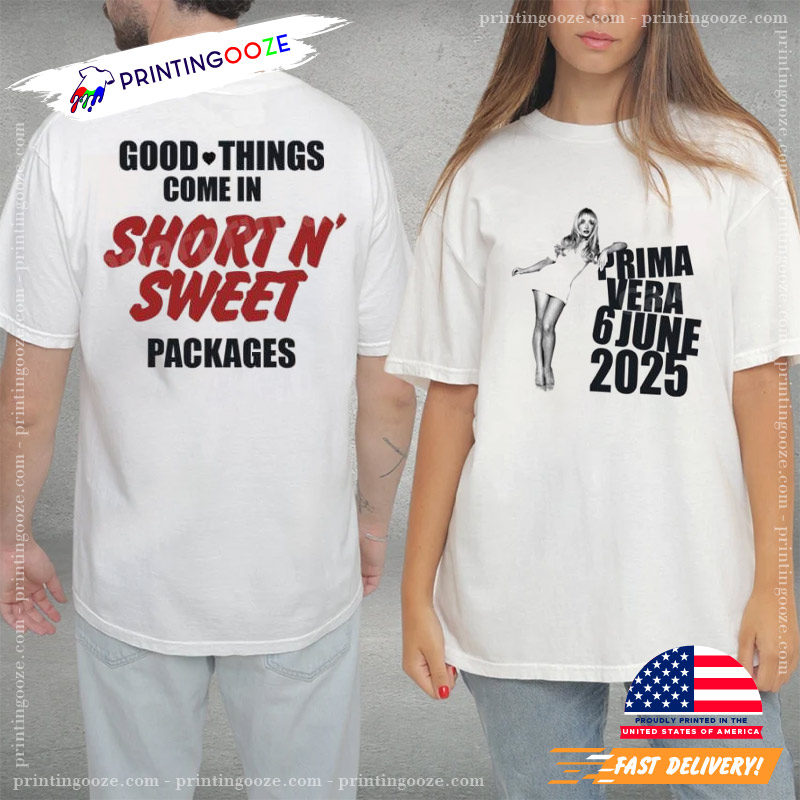 Sabrina Carpenter Short N' Sweet 2 Sided Shirt Sabrina Carpenter Short N' Sweet 2 Sided Shirt
