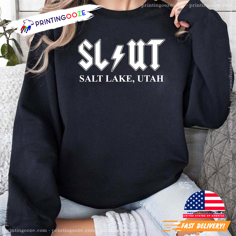 Slut Salt Lake Utah Funny Bold Rock Band Style Logo Design T-shirt Slut Salt Lake Utah Funny Bold Rock Band Style Logo Design T-shirt