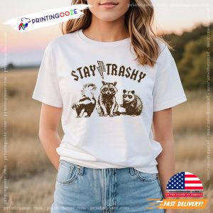 Stay Trashy Funny Cool Racoon Squad Shirt 2