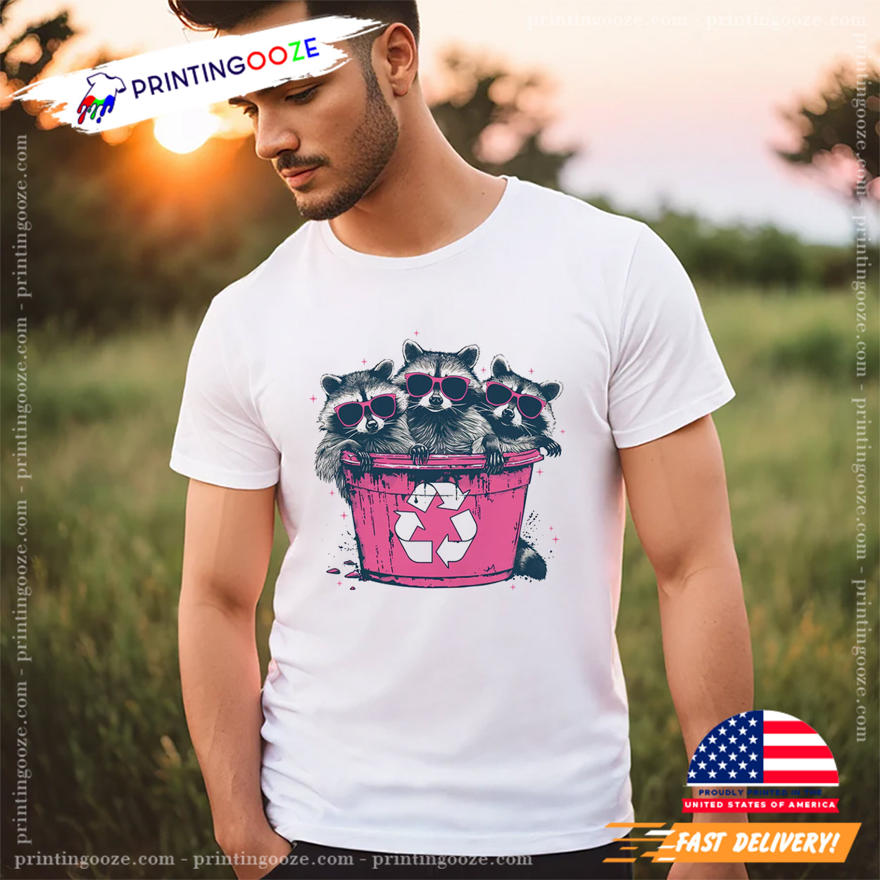 Stay Trashy Funny Racoon Recycle Bin Shirt Stay Trashy Funny Racoon Recycle Bin Shirt