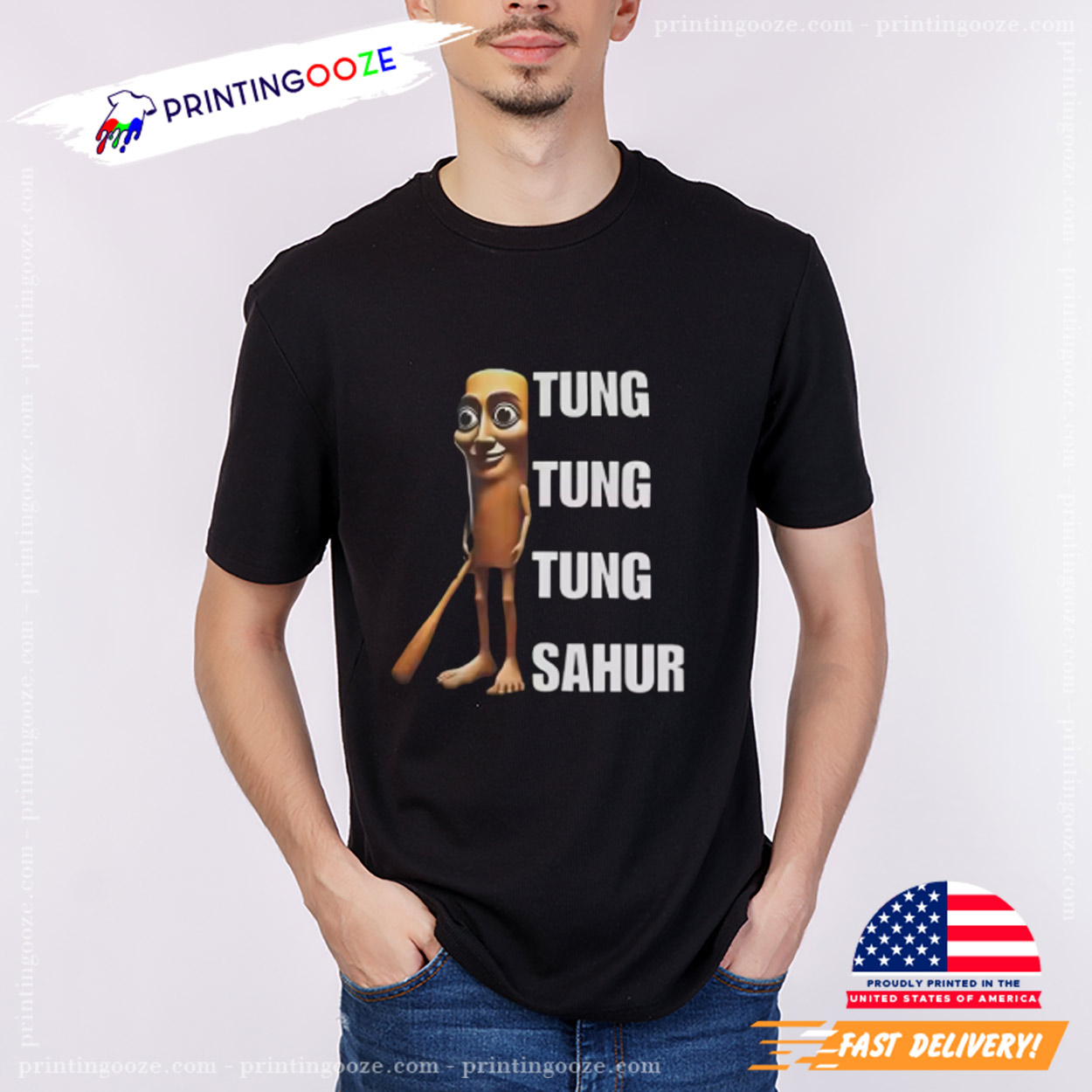 Trending Meme 2025 Tung Tung Tung Sahur Unisex T-shirt Trending Meme 2025 Tung Tung Tung Sahur Unisex T-shirt