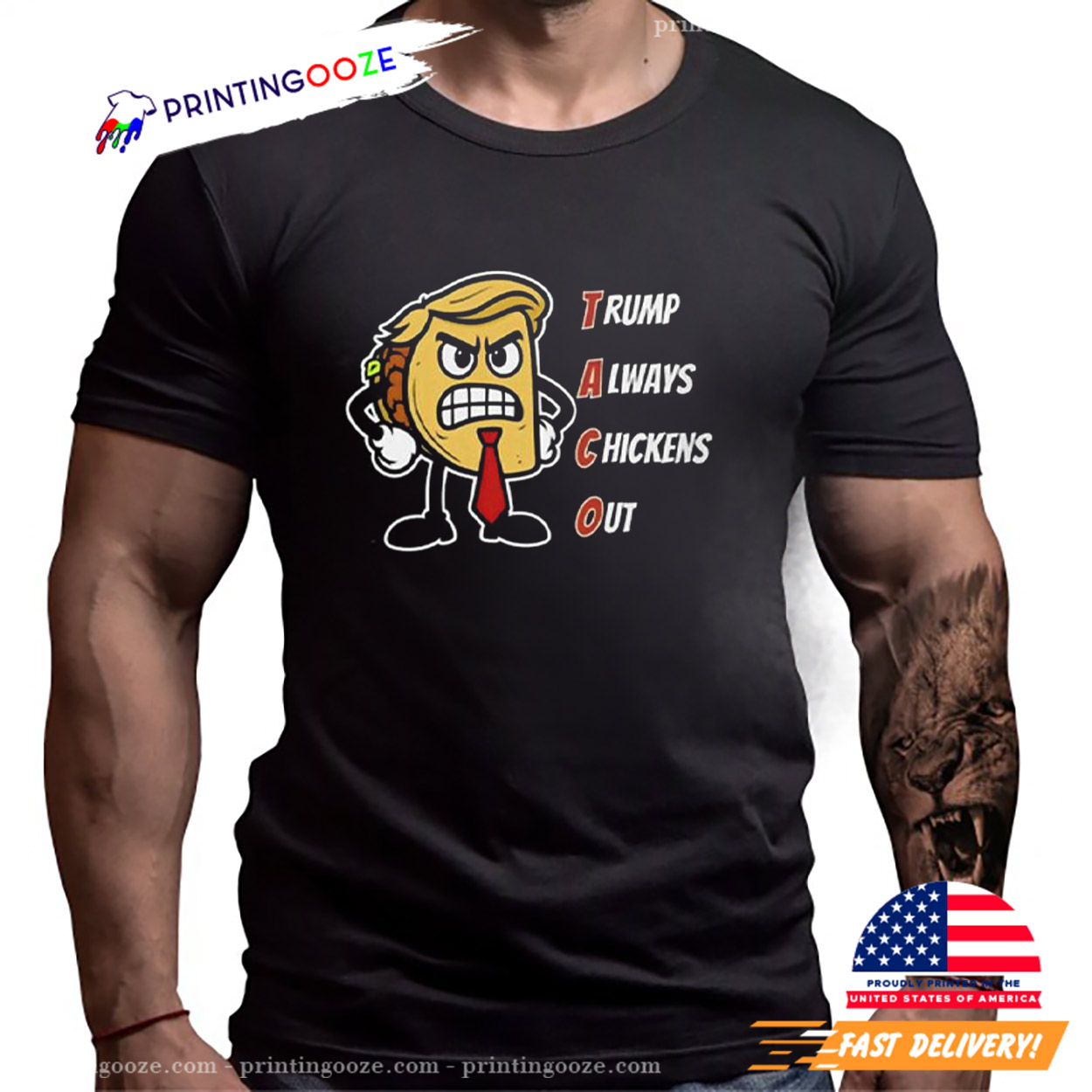 Trump Always Chickens Out Angry Taco T-Shirt Trump Always Chickens Out Angry Taco T-Shirt