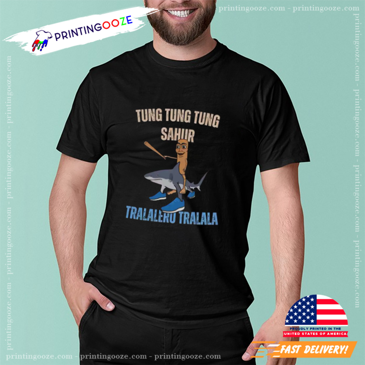 Tung Tung Tung X Tralalero Tralala Funny T-shirt Tung Tung Tung X Tralalero Tralala Funny T-shirt
