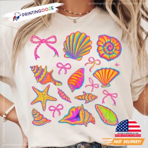Vintage Coquette Seashell Summer Vibes T shirt 1