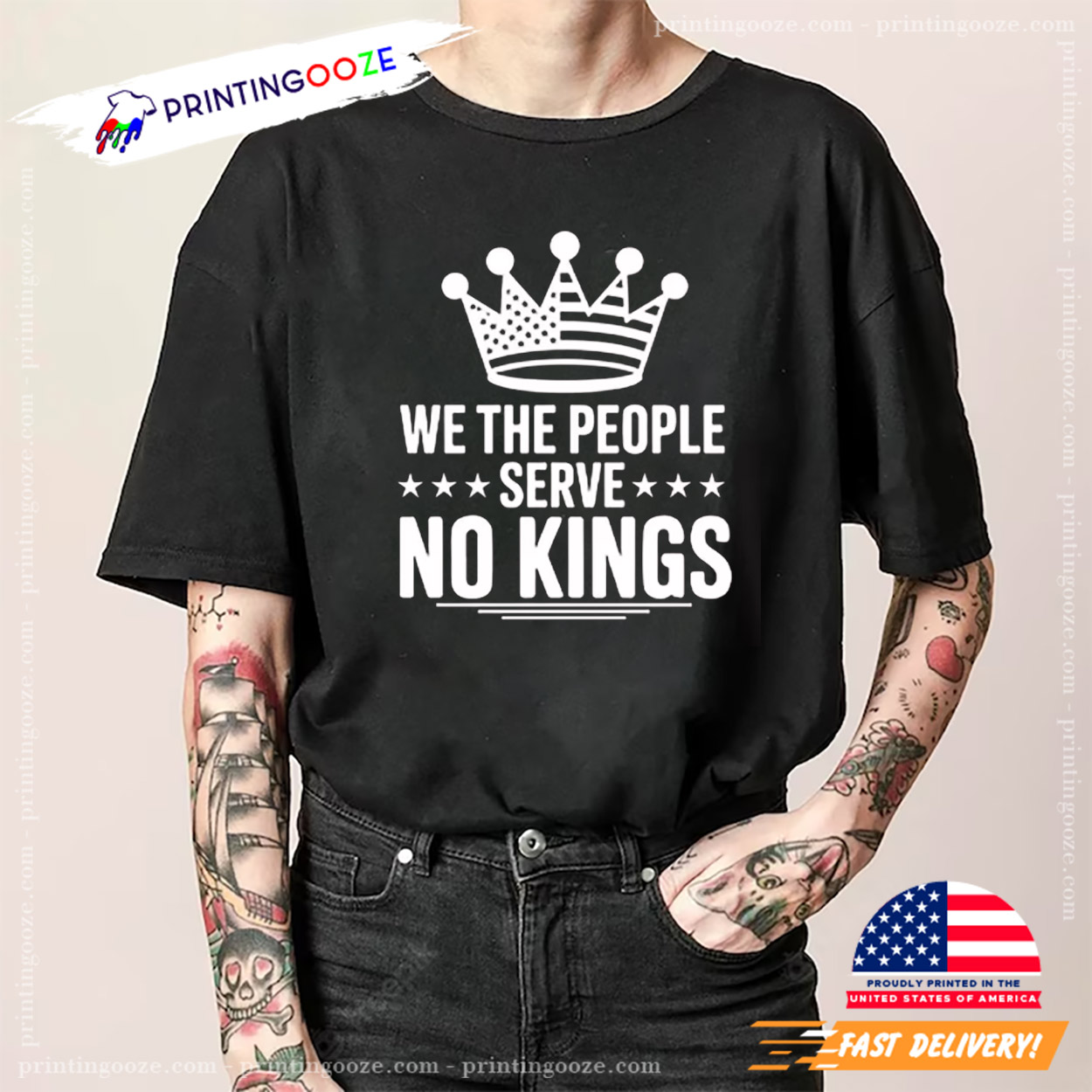 We The People Serve No Kings Anti Trump Shirt We The People Serve No Kings Anti Trump Shirt