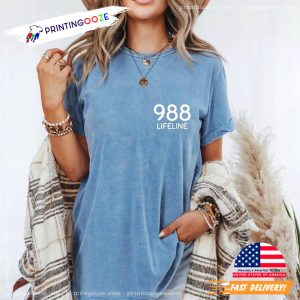 988 Lifeline suicide awareness Comfort Colors Tee 2