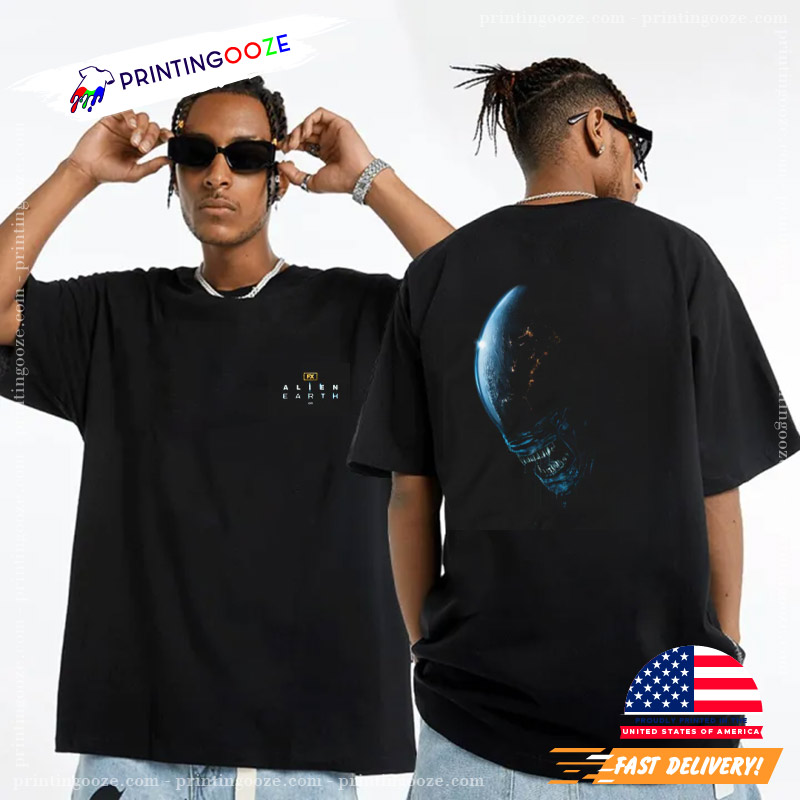 Alien Earth Creepy Alien 2 Sided Shirt Alien Earth Creepy Alien 2 Sided Shirt