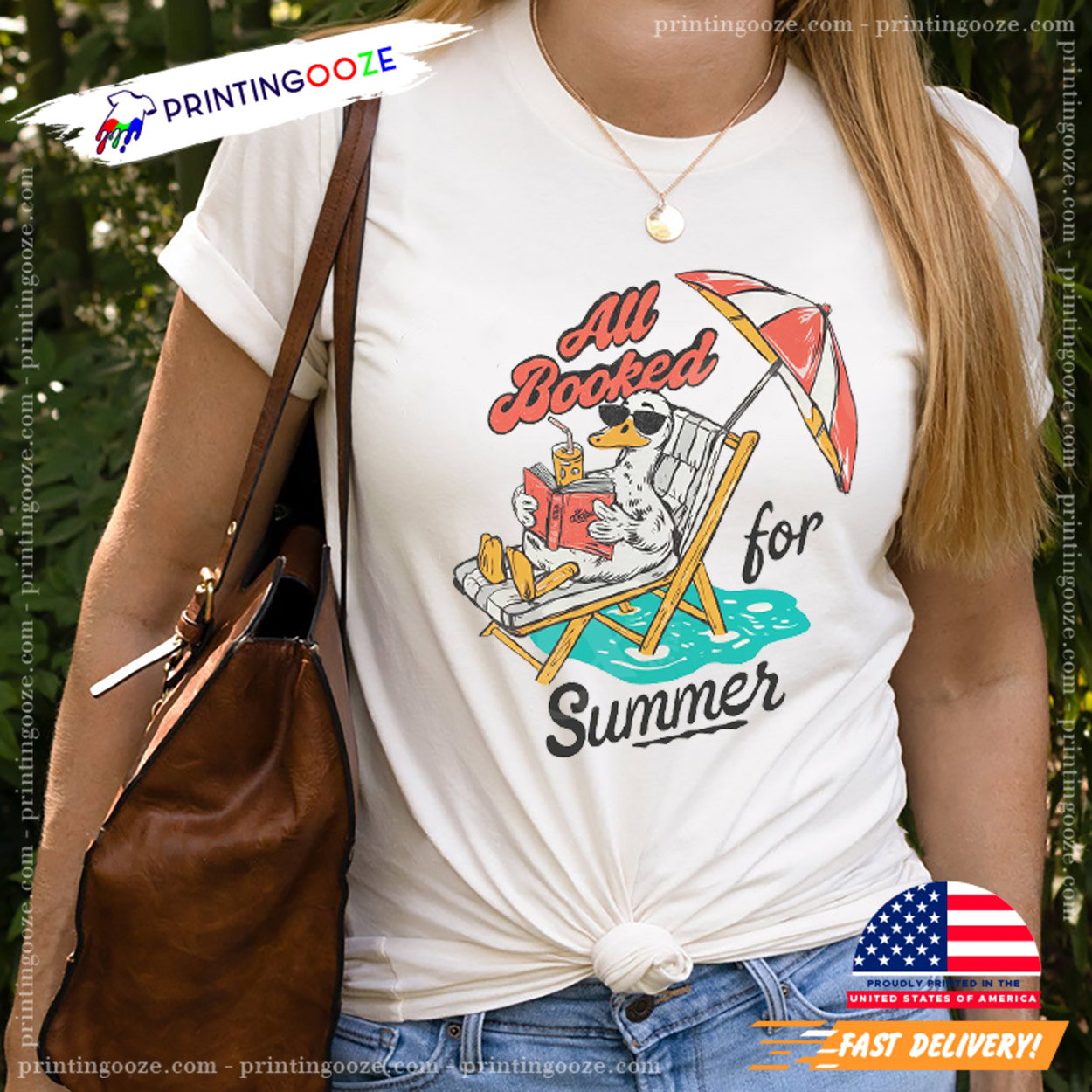 All Booked For Summer, Bookish Duck Vacation T-shirt All Booked For Summer, Bookish Duck Vacation T-shirt