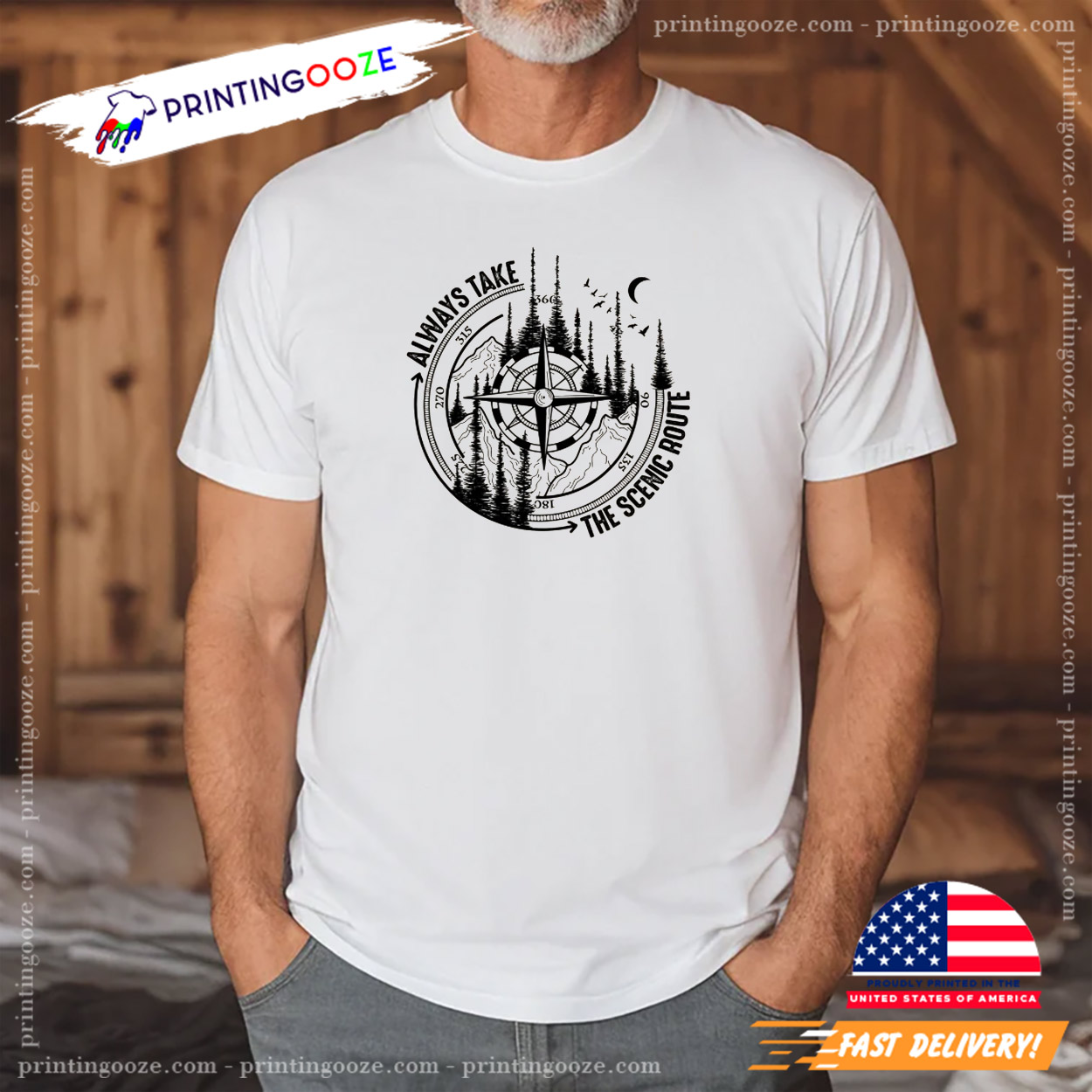 Always Take The Scenic Route Mountain Hiking Shirt Always Take The Scenic Route Mountain Hiking Shirt