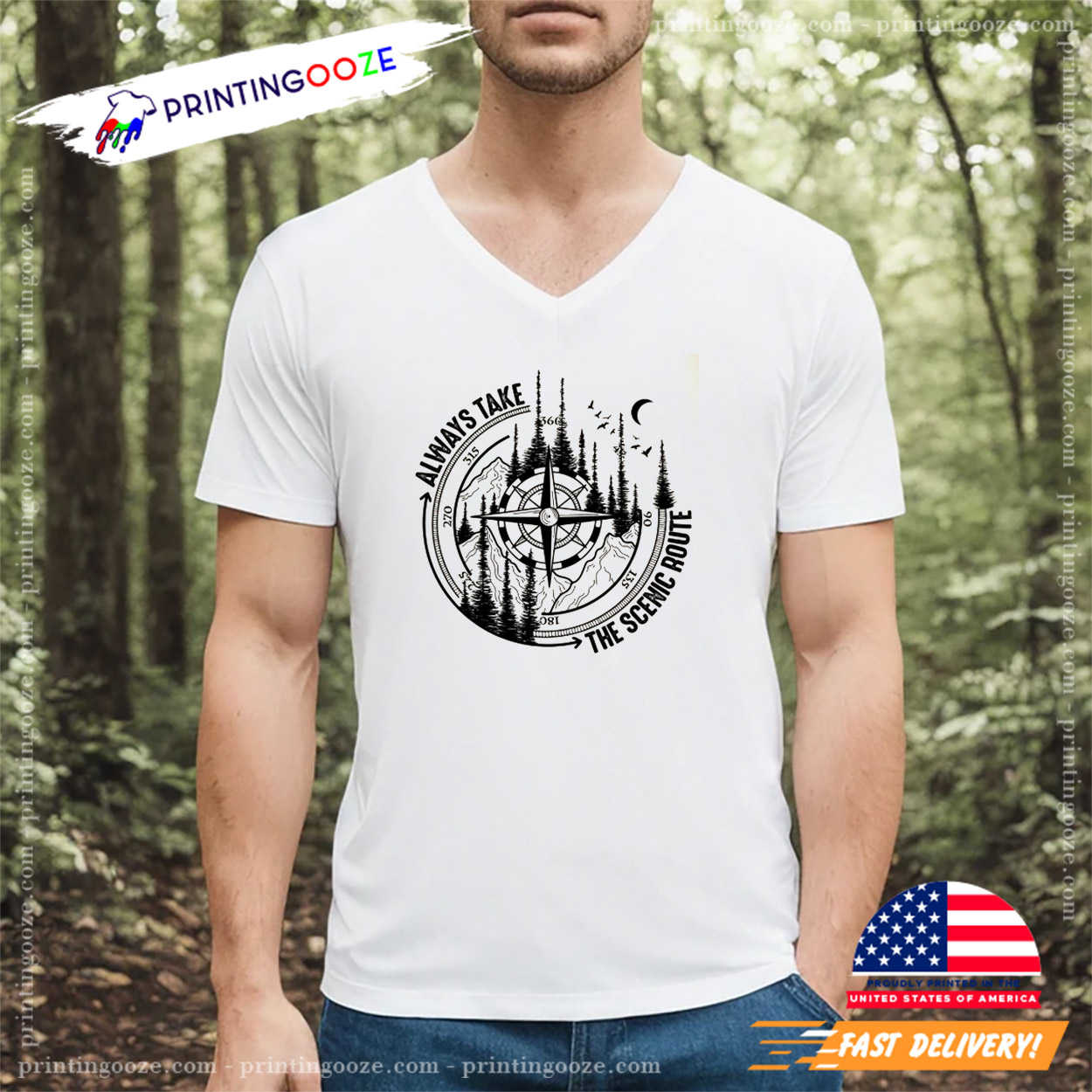 Always Take The Scenic Route Mountain Hiking Shirt Always Take The Scenic Route Mountain Hiking Shirt