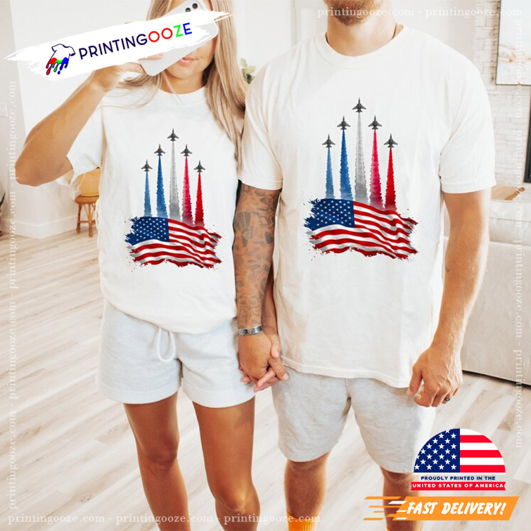 American Flag Jet Flyover Aviation Day Comfort Colors Tee American Flag Jet Flyover Aviation Day Comfort Colors Tee