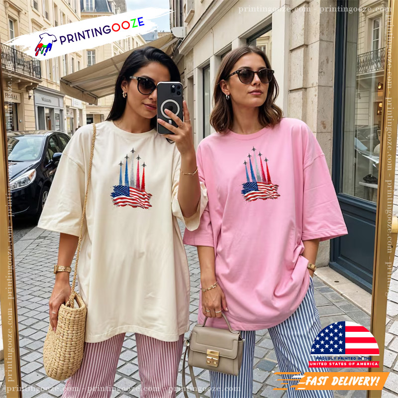 American Flag Jet Flyover Aviation Day Comfort Colors Tee American Flag Jet Flyover Aviation Day Comfort Colors Tee