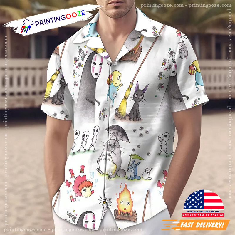 Anime Ghibli Characters Hawaiian Shirt Anime Ghibli Characters Hawaiian Shirt