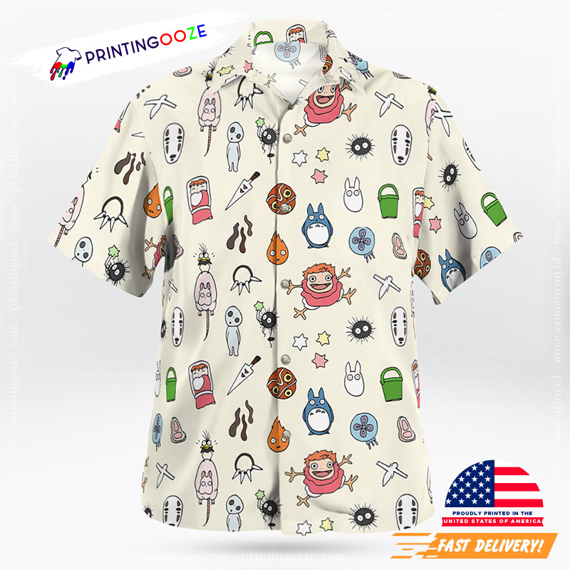 Anime Studio Ghibli Mini Characters Hawaiian Shirt Anime Studio Ghibli Mini Characters Hawaiian Shirt