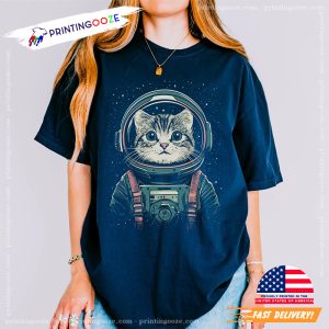 Astronaut Cat happy cat day Comfort Colors Tee 1