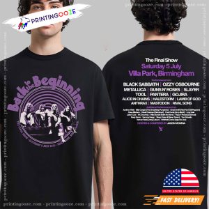 Back To The Beginning, Black Sabbath The Final Show 2 sided T shirt