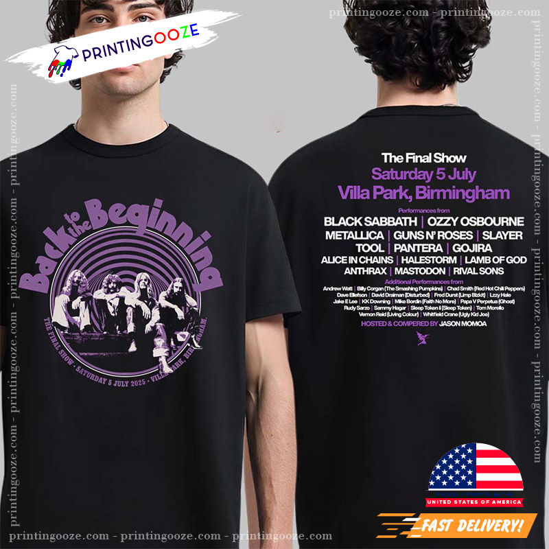 Back To The Beginning, Black Sabbath The Final Show 2-sided T-shirt Back To The Beginning, Black Sabbath The Final Show 2-sided T-shirt