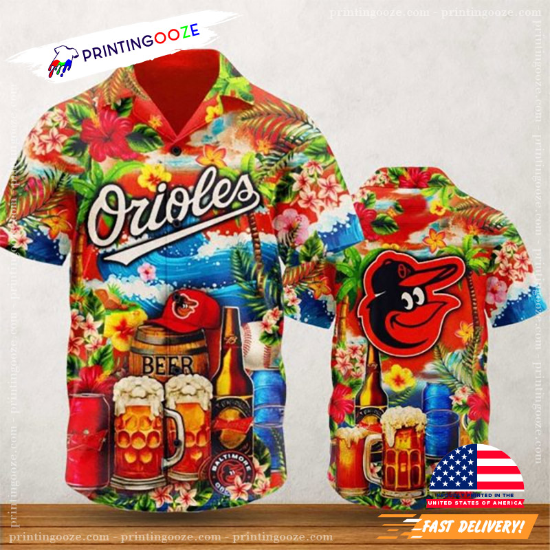 Baltimore Orioles Happy Beer Summer Vacation Hawaiian Shirt Baltimore Orioles Happy Beer Summer Vacation Hawaiian Shirt