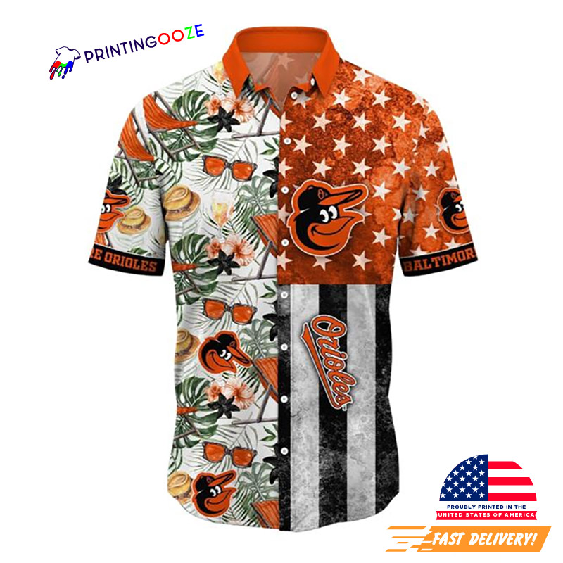 Baltimore Orioles MLB Flower Pattern Aloha Hawaiian Shirt Baltimore Orioles MLB Flower Pattern Aloha Hawaiian Shirt