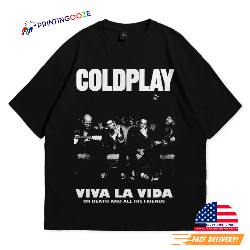 Band Coldplay Viva La Vida Lyrics T-shirt Band Coldplay Viva La Vida Lyrics T-shirt