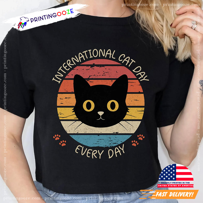 Black Cat Wall International Cat Day Shirt Black Cat Wall International Cat Day Shirt
