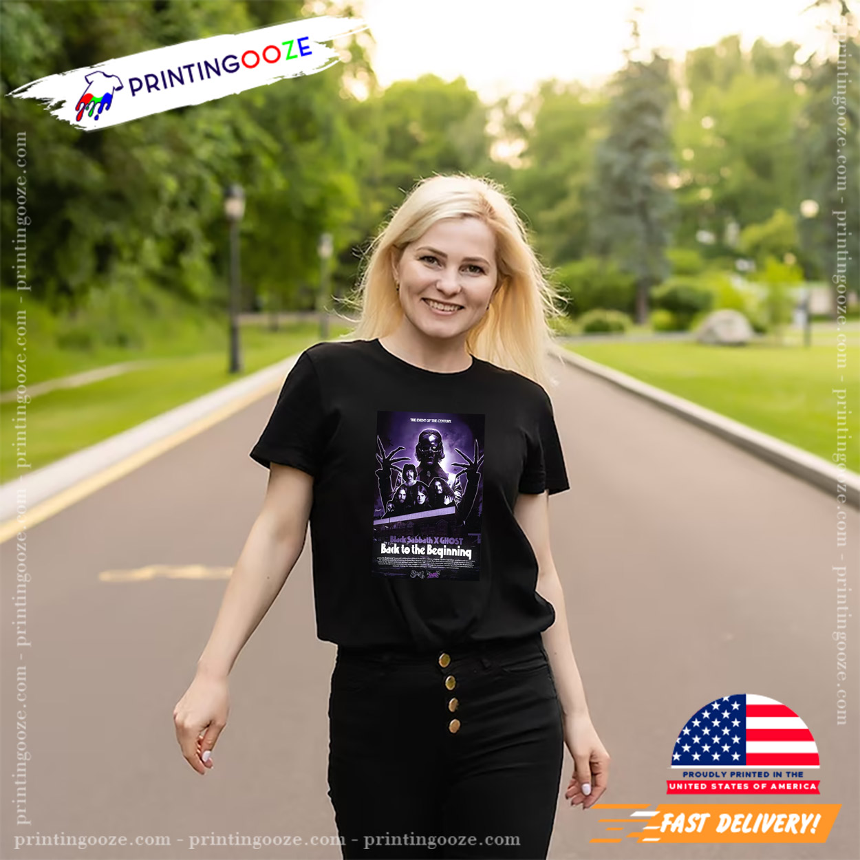 Black Sabbath The Event Of The Century Poster T-shirt Black Sabbath The Event Of The Century Poster T-shirt