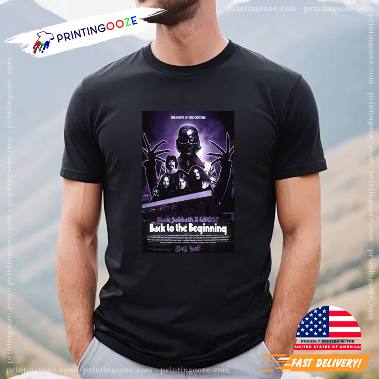 Black Sabbath The Event Of The Century Poster T-shirt Black Sabbath The Event Of The Century Poster T-shirt