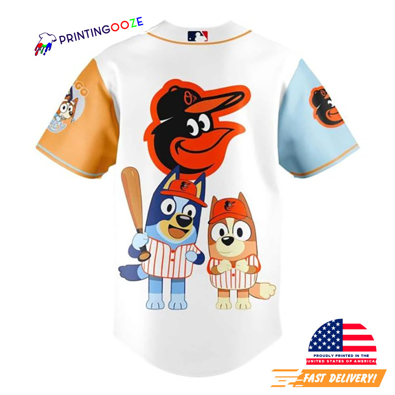 Bluey And Bingo Baltimore Orioles Baseball Jersey Bluey And Bingo Baltimore Orioles Baseball Jersey