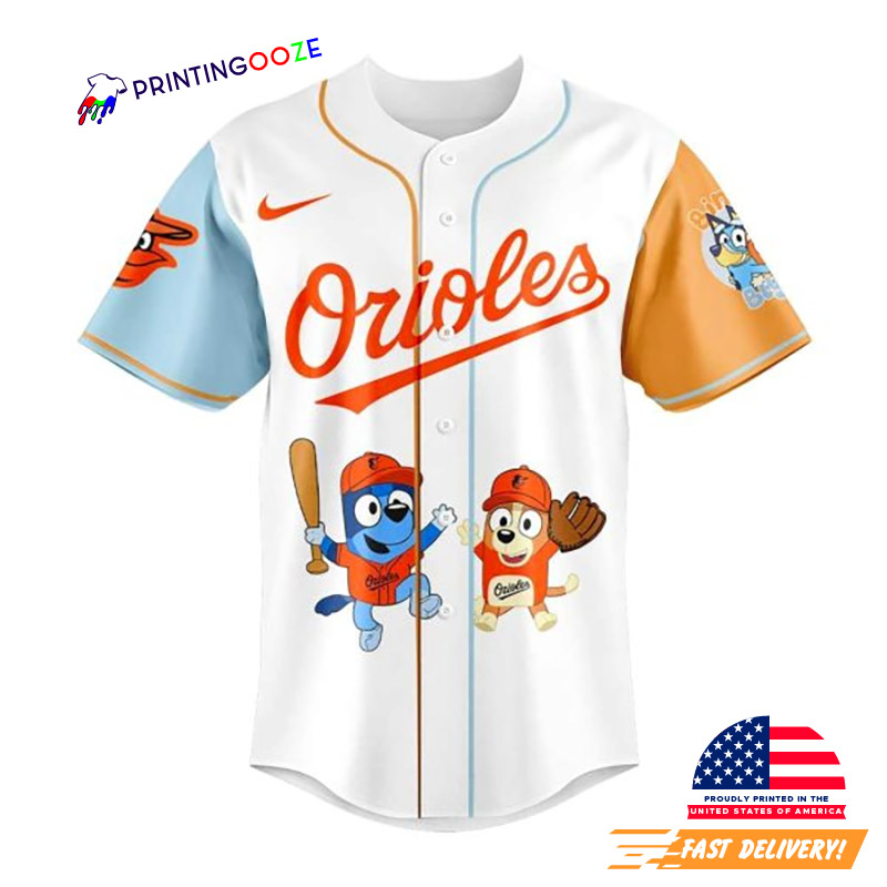 Bluey And Bingo Baltimore Orioles Baseball Jersey Bluey And Bingo Baltimore Orioles Baseball Jersey