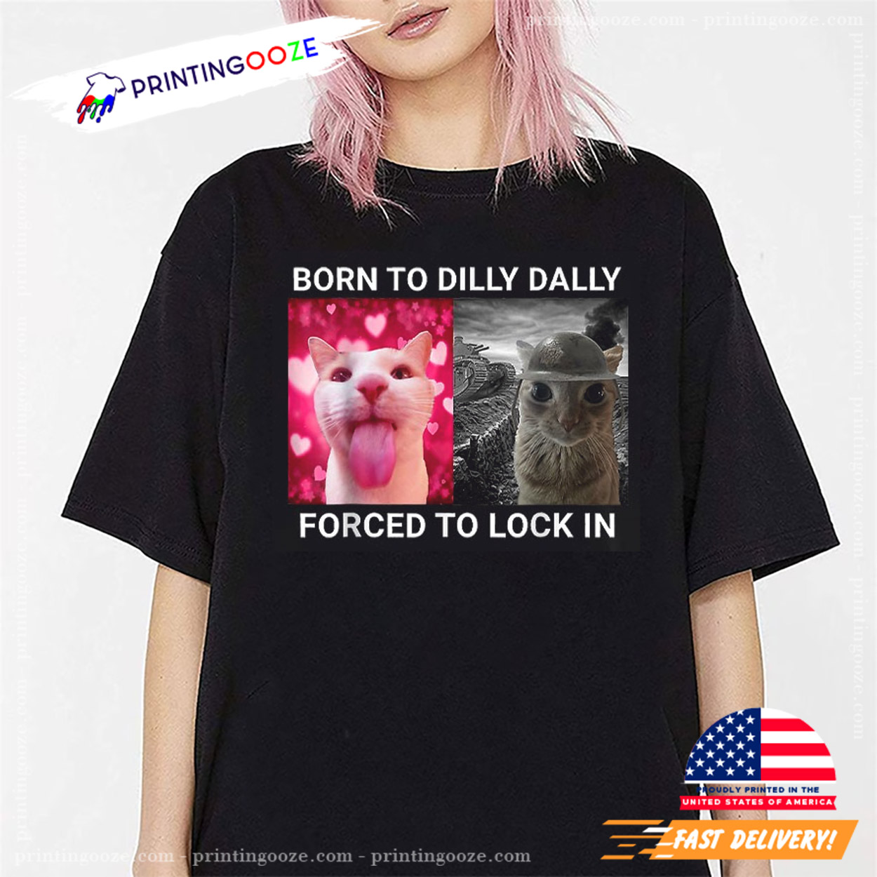 Born To Dilly Dally Forced To Lock In Cat Meme Shirt Born To Dilly Dally Forced To Lock In Cat Meme Shirt