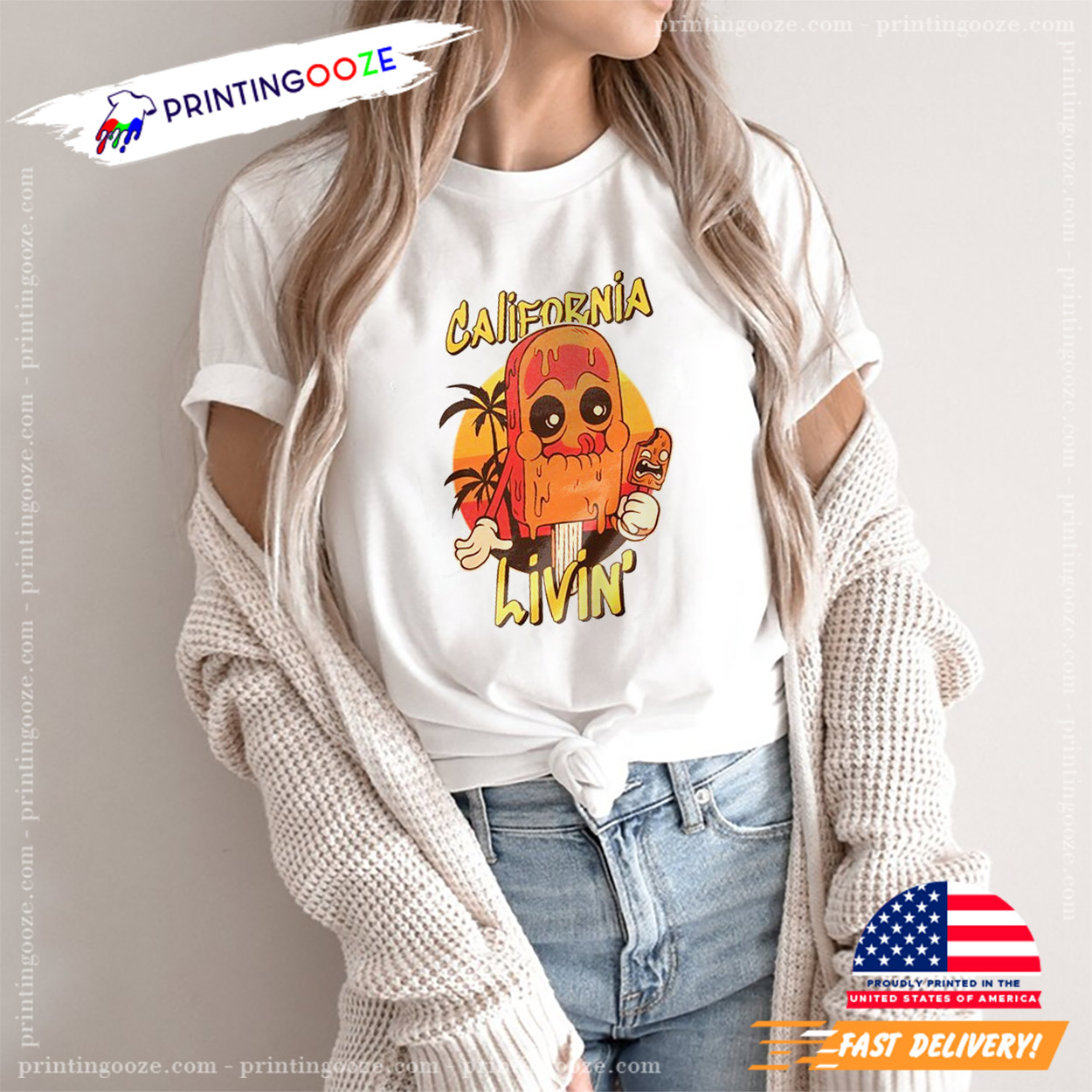 California Livin' Vintage Sunset Ice Cream T-shirt California Livin' Vintage Sunset Ice Cream T-shirt