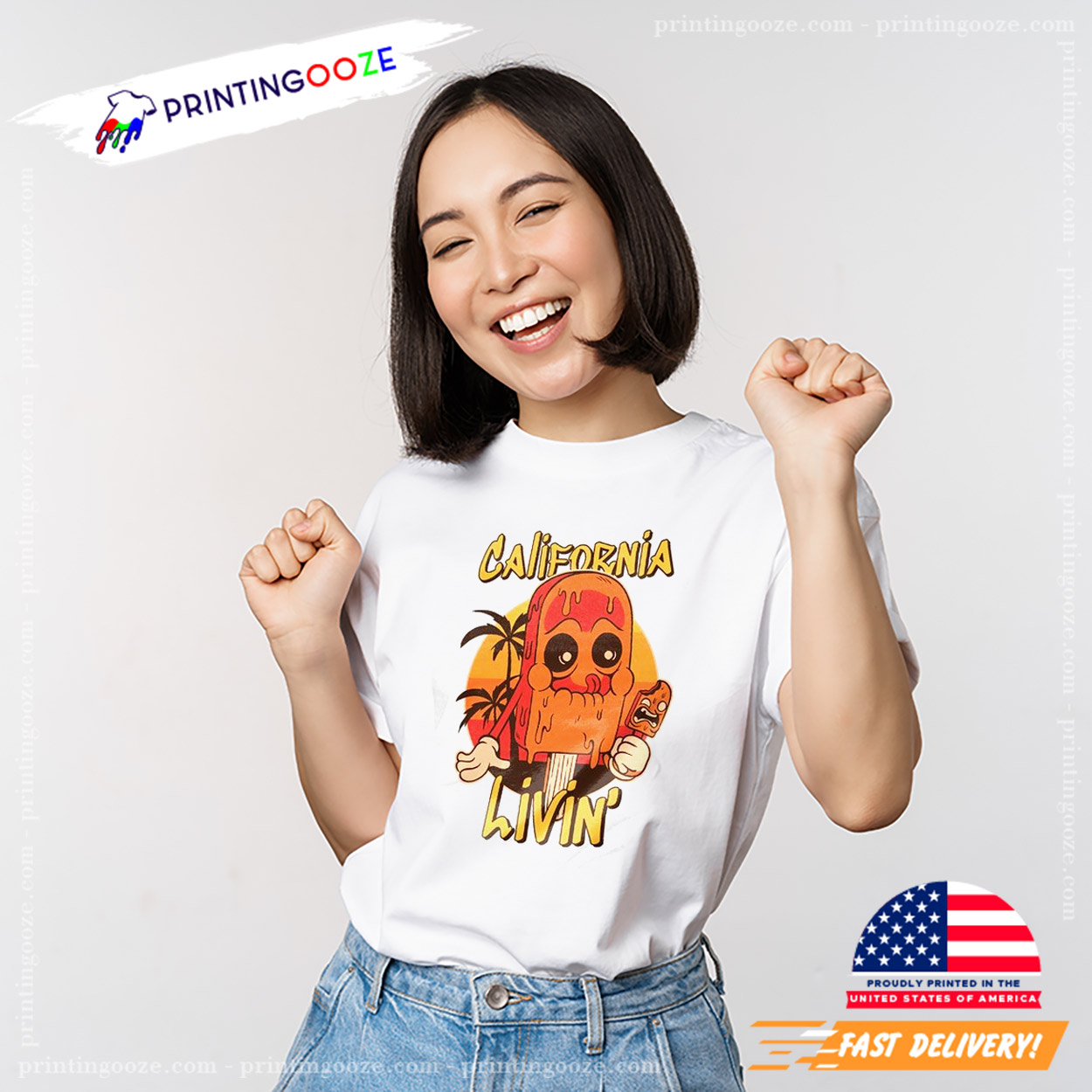 California Livin' Vintage Sunset Ice Cream T-shirt California Livin' Vintage Sunset Ice Cream T-shirt