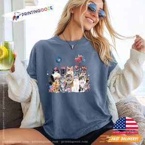 Cat Squad Funny American Cat Day Comfort Colors Tee 1